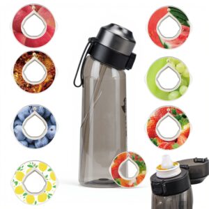 Alpha Fit 650ml Sleek Black Air Up compatible water bottle with 7 flavor pods